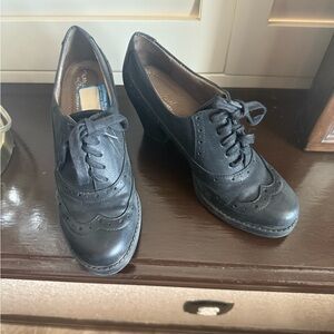 Natural Soul Black Lace-Up Brogue Shoes
